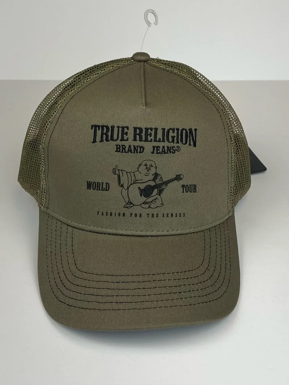 TRUE RELIGION TR TRUCKER BUDDHA LOGO KALAMATA GREEN Men Sz OS New With Tag